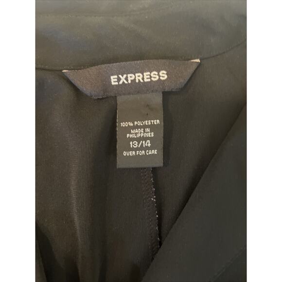 Express Womens Black Dress size 13/14 Sleeveless, Collared V neck, lined - Picture 6 of 7